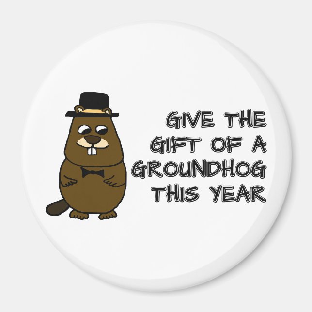 Geben Sie das Geschenk eines Groundhog in diesem J Magnet (Vorne)