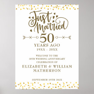 Geben Sie das Jawort 50. Hochzeitstag Willkommenss Poster