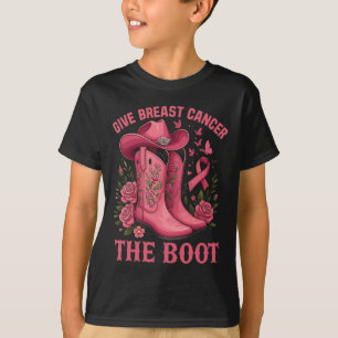 Geben Sie dem Brustkrebs die Rodeo-Blume des Boot- T-Shirt