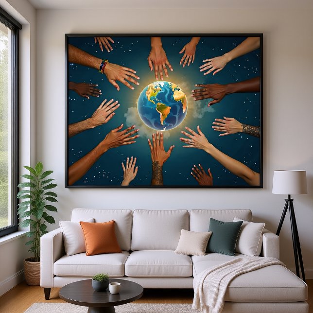 Geben Sie dem Frieden ein glückliches Poster (Von Creator hochgeladen)