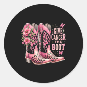 Geben Sie dem Krebs die Stiefel der Cowgirl-Stiefe Runder Aufkleber