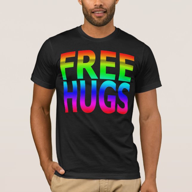GEBEN Sie der Regenbogen-T - Shirt UMARMUNGEN (Vorderseite)