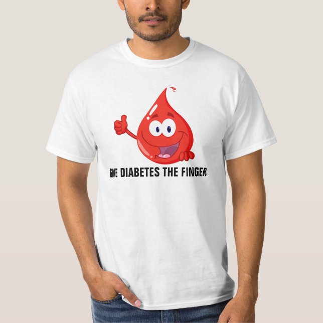 Geben Sie Diabetes den Finger T-Shirt (Vorderseite)