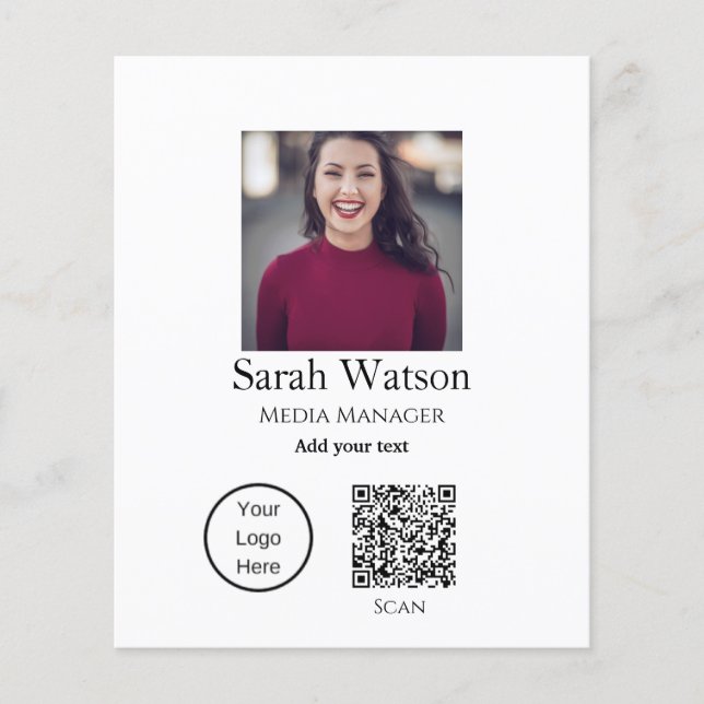 Geben Sie die Geschäftsdetails q r c des Bildtitel (Vorderseite)