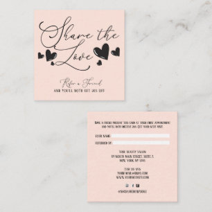 Geben Sie die Liebe Simple Minimal Hearts Script f Empfehlungskarte