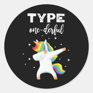 Geben Sie ein leichtes Dabbing Unicorn Diabetes Be Runder Aufkleber