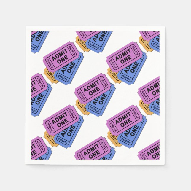 Geben Sie ein Movie Ticket Muster Napkins ein Serviette (Vorderseite)