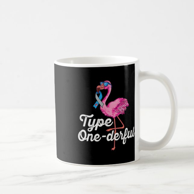 Geben Sie eine Niedliche Flamingo Typ 1 Diabetes-A Kaffeetasse (Rechts)
