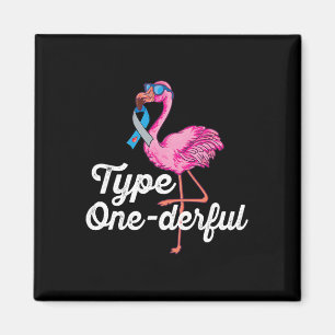 Geben Sie eine Niedliche Flamingo Typ 1 Diabetes-A Magnet