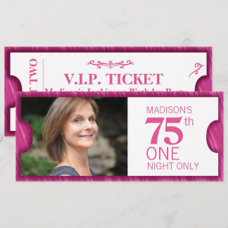 Geben Sie eine VIP 75. Geburtstagsparty in Rosa We Einladung