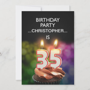 Geben Sie einen Namen, 35. Geburtstagsparty Einlad Einladung