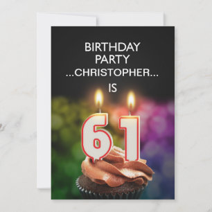 Geben Sie einen Namen, 61. Geburtstagsparty Einlad Einladung