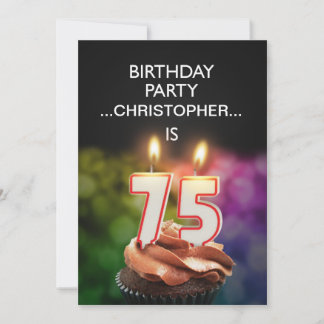 Geben Sie einen Namen, 75. Geburtstagsparty Einlad Einladung