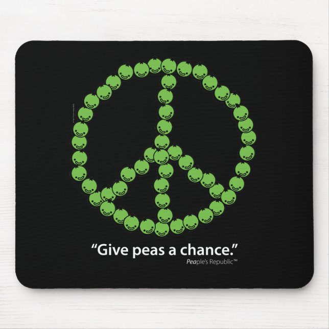 Geben Sie Erbsen als Chance (dunkle Stoffe) Mousepad (Vorne)