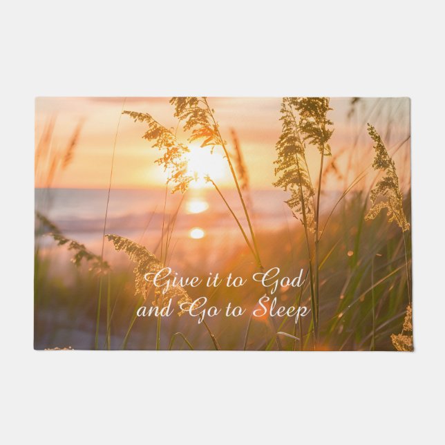 Geben Sie es Gott gehen schlafen Gute Nacht Zitat  Fußmatte (Vorderseite)