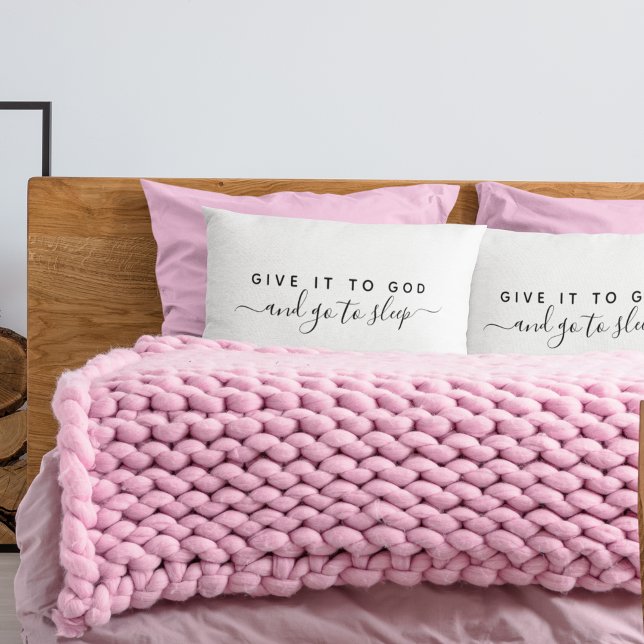 Geben Sie es Gott Gute Nacht Minimalistischer Glau Kissenbezug (Give It To God Good Night Minimalist Faith Quote Pillow Case)