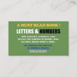 Geben Sie frei, um Wahrheit/Buchstaben u. Zahlen Visitenkarte