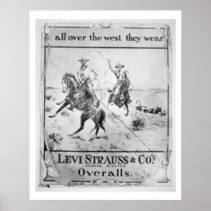 Geben Sie für Levi Strauss u. Co, c.1900 acht Poster