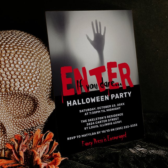 Geben Sie Halloween-Party ein, wenn Sie es wagen Einladung (Von Creator hochgeladen)