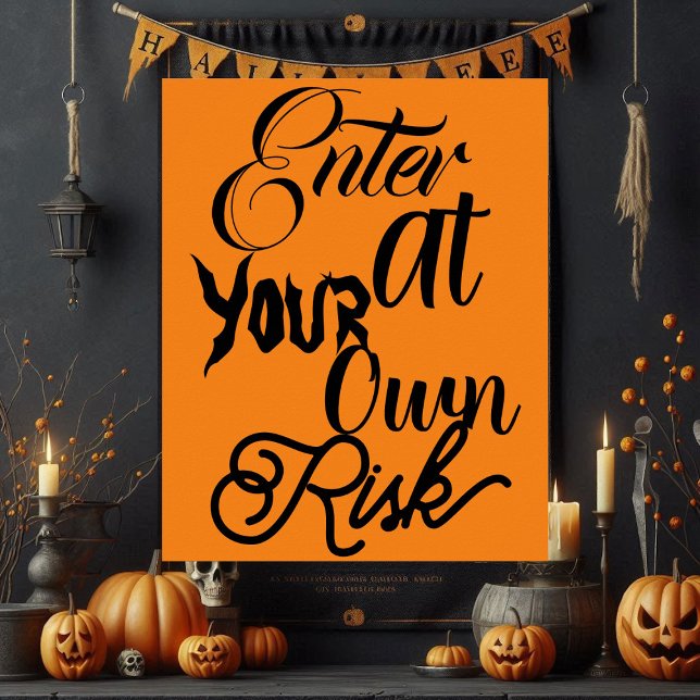 Geben Sie Ihr eigenes Risiko-Spooky-Fun-Halloween- Poster (Enter At Your Own Risk Spooky Fun Halloween Party Poster)