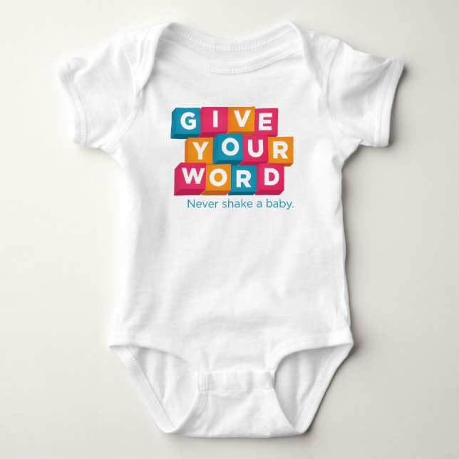 Geben Sie Ihr Wort Baby Strampler (Vorderseite)