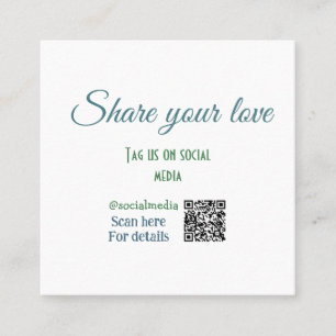 Geben Sie Ihre Liebe-Tag-Snap-Social-Media-Add q r Quadratische Visitenkarte