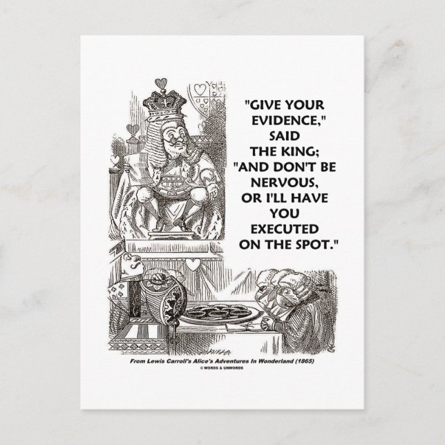 Geben Sie Ihren Beweis nicht Nervous Wonderland se Postkarte (Vorderseite)