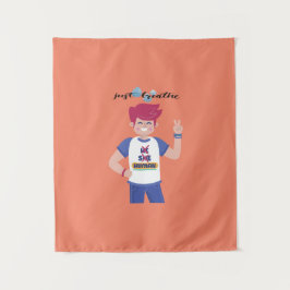 Geben Sie ihren Namen als männliches Grafikdesign  Wandteppich