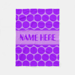 Geben Sie Ihren Namen Lila Polka Dot Pattern ein Fleecedecke