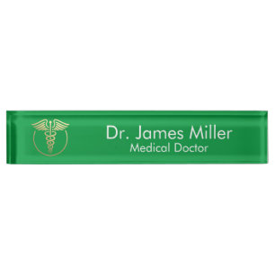 Geben Sie Ihren Namen Medical Caduceus Symbol Gree Namensplakette