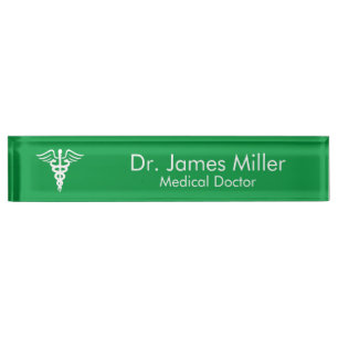 Geben Sie Ihren Namen Medical Caduceus Symbol Gree Namensplakette
