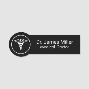 Geben Sie Ihren Namen Medical Caduceus Symbol Schw Namensschild