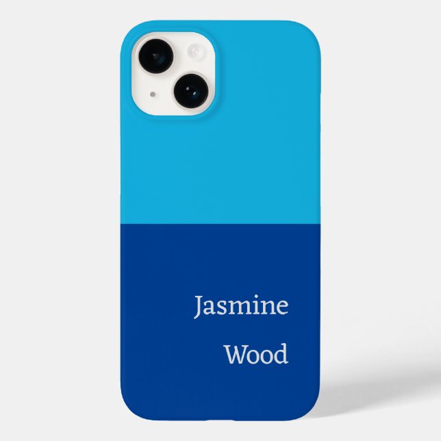 Geben Sie Ihren Namen Modernes Minimalistisches Bl Case-Mate iPhone Hülle (Rückseite)