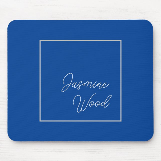 Geben Sie Ihren Namen Modernes Minimalistisches Bl Mousepad (Vorne)