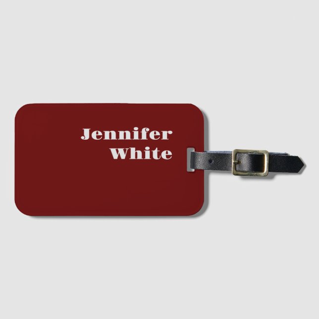 Geben Sie Ihren Namen Modernes Minimalistisches Sc Gepäckanhänger (Vorderseite (Horizontal))