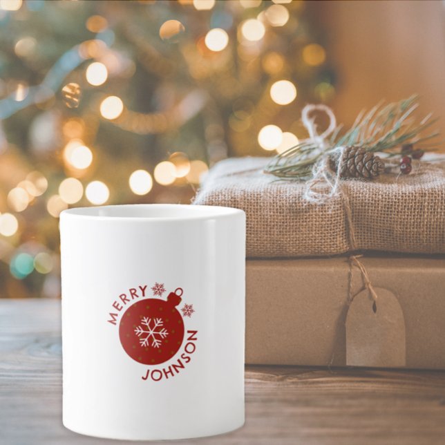 Geben Sie Ihren Namen Text Holiday Snowflake Spezi Jumbo-Tasse (Holiday Snowflake custom mug)