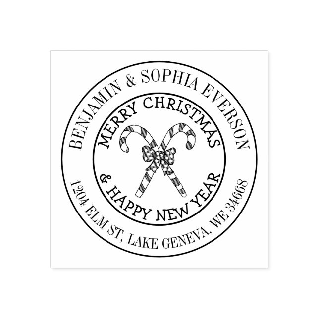 Geben Sie Ihren Namen und Ihre Adresse Weihnachtsc Gummistempel (Prägung)