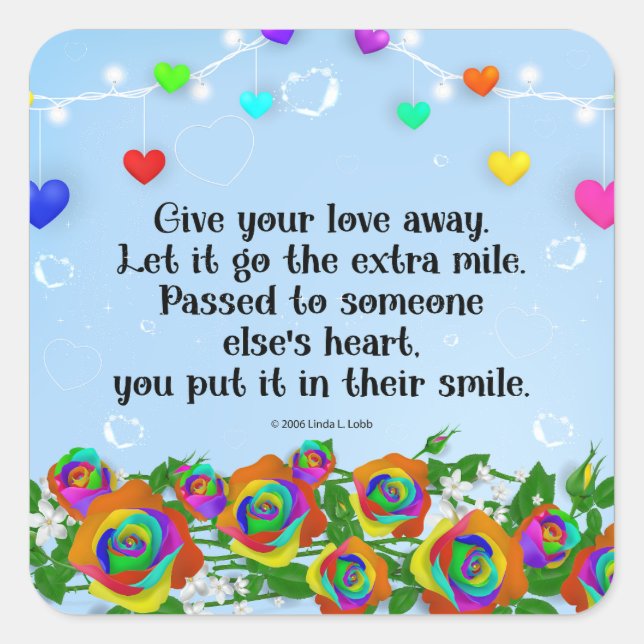 Geben Sie Ihrer Liebe Aufkleber weg (Vorderseite)