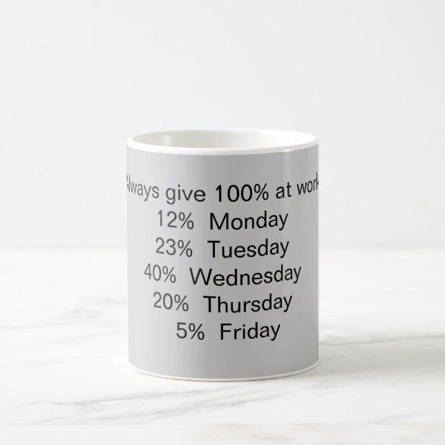 Geben Sie immer 100% bei der Arbeit: Tasse (Mittel)