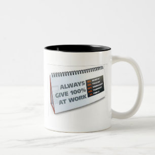 Geben Sie immer 100% bei der Arbeit Zweifarbige Tasse