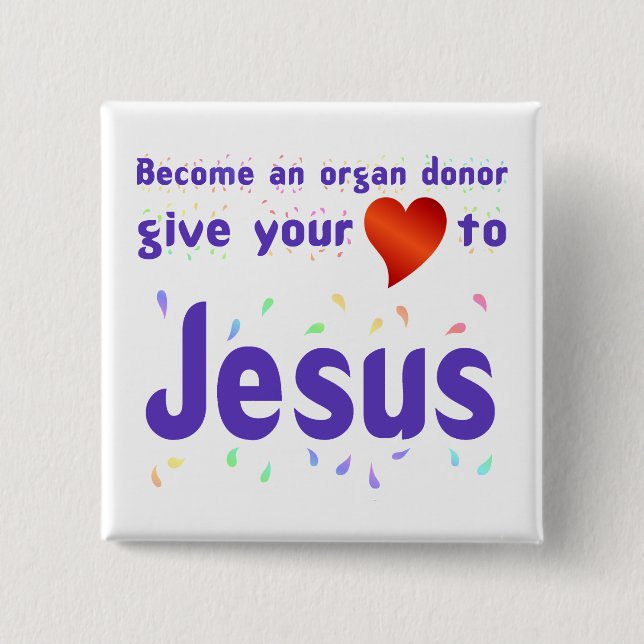 Geben Sie Jesus Ihr Herz Button (Vorderseite)