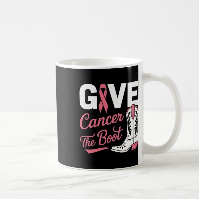 Geben Sie Krebs dem Stiefmütterchen Brustkrebs Pin Kaffeetasse (Rechts)