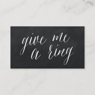Geben Sie mir einen Ring moderne Visitenkarte