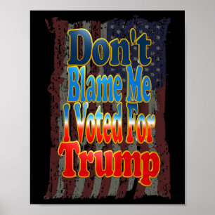 Geben Sie mir nicht die Schuld, ich habe für Trump Poster