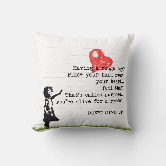 Geben Sie nicht auf Kostensenkungspuffer Kissen (Vorderseite)