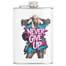 Geben Sie nie das Graffiti-Zitat auf Flachmann