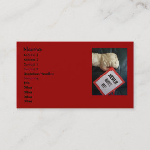 Geben Sie nie oben boxende Visitenkarten Visitenkarte