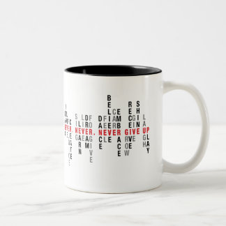 Geben Sie nie Tasse, Zitat-Tasse, Inspirational Zweifarbige Tasse