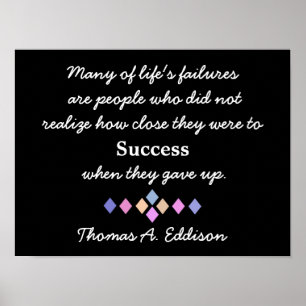 Geben Sie niemals auf - inspirierendes Zitat - Pos Poster