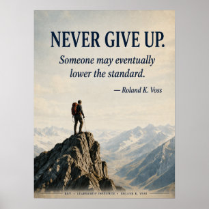 Geben Sie niemals auf Lustiger Motivationsposter   Poster